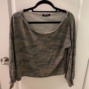 Camo Cowl neck long sleeve top from Forever 21. Size XS